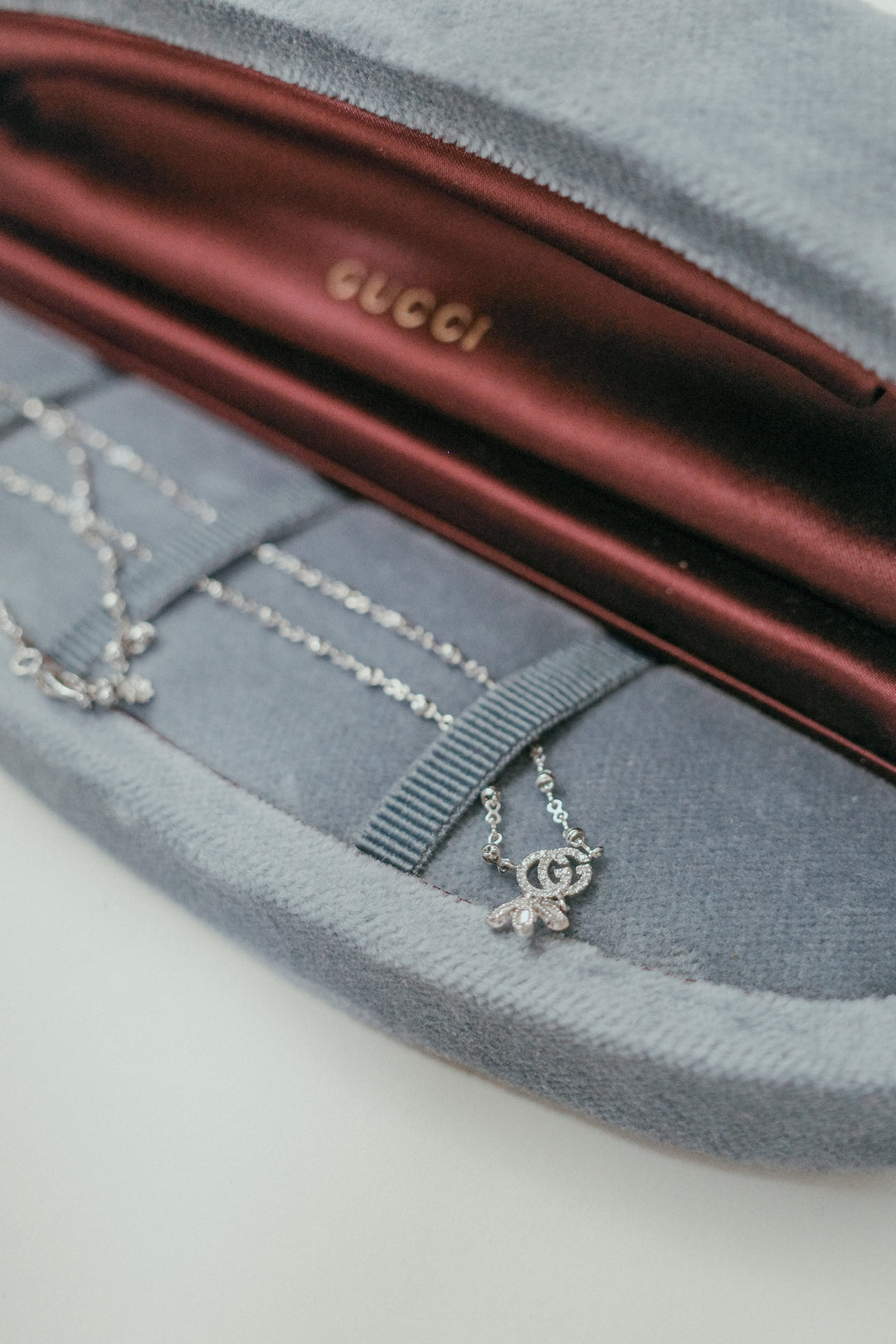 GUCCI Flora Diamond Necklace 18k White Gold