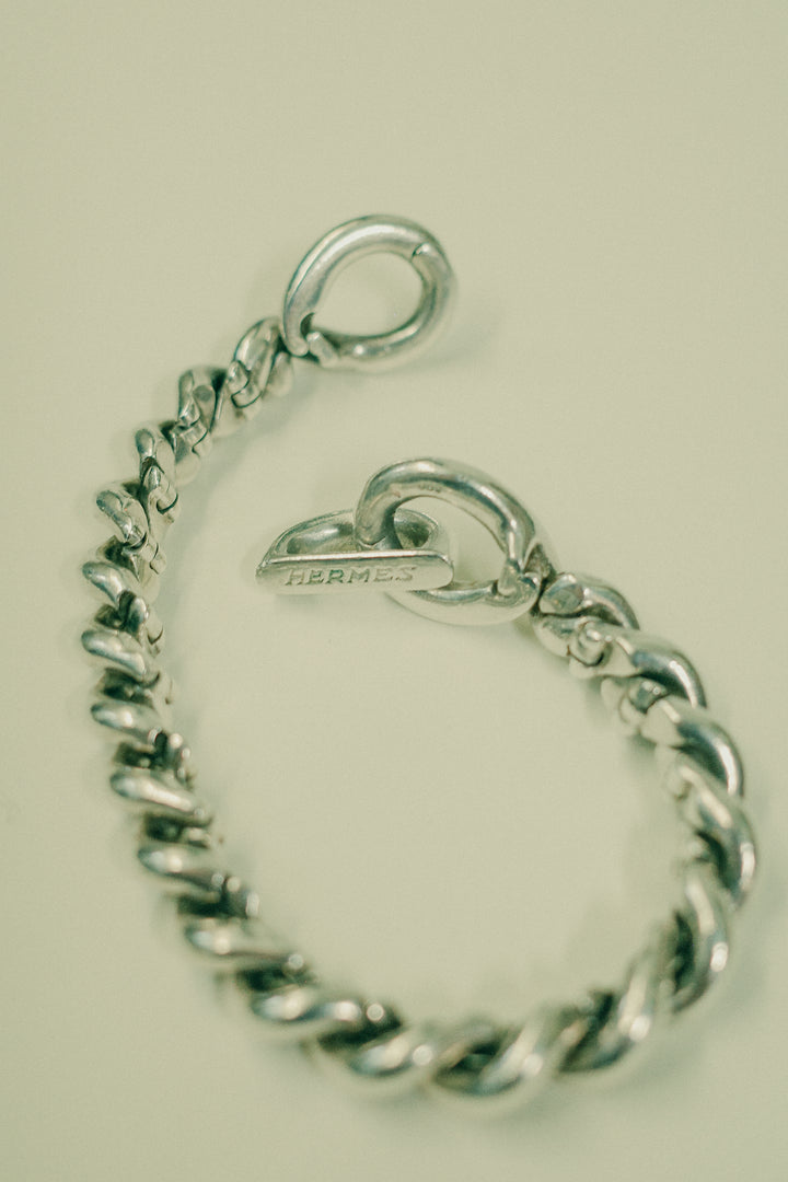HERMÈS Torsade Bracelet PM Silver