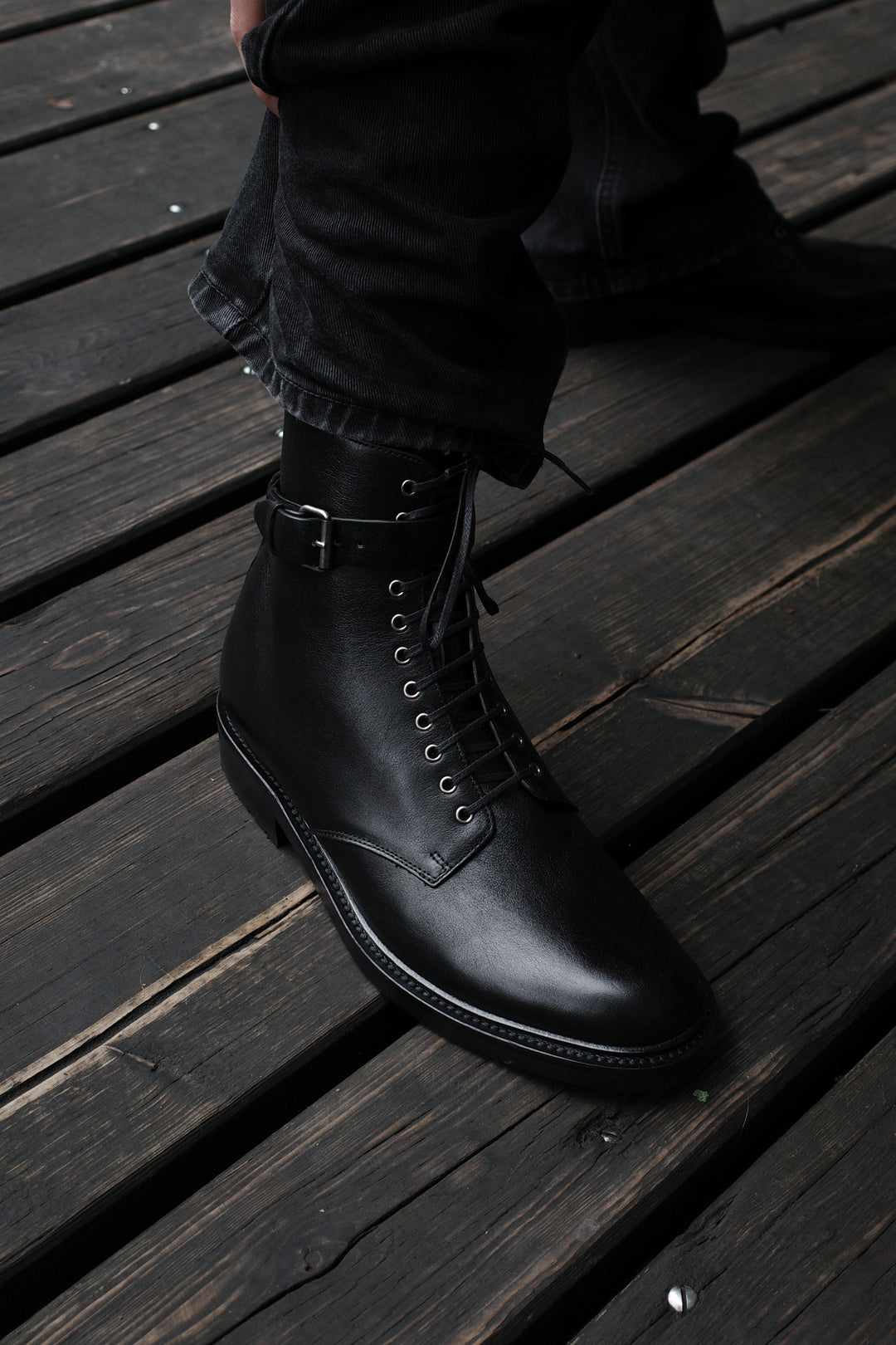 Bottines à boucle Army SAINT LAURENT noires