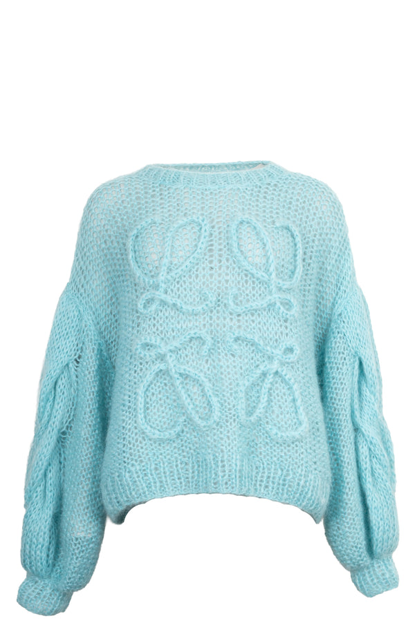 LOEWE Anagram Chunky Knit Turquoise