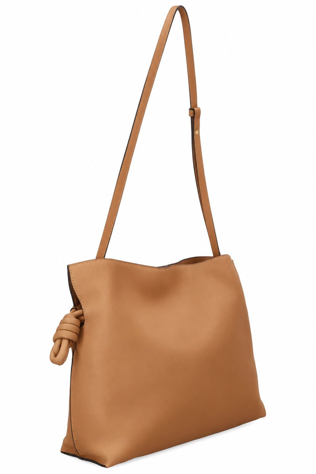 Pochette Flamenco Medium LOEWE en cuir de veau tabac