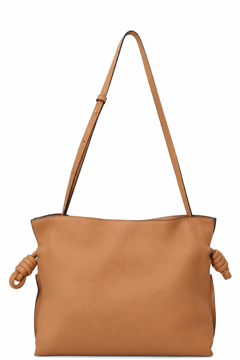 Pochette Flamenco Medium LOEWE en cuir de veau tabac