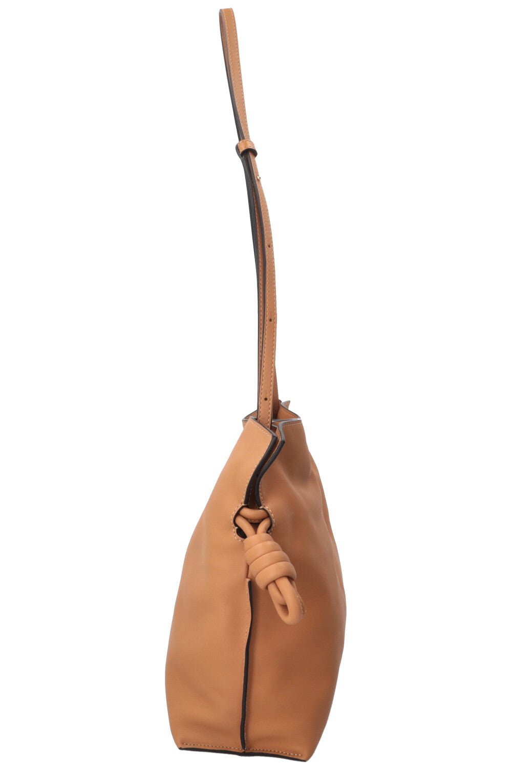 Pochette Flamenco Medium LOEWE en cuir de veau tabac