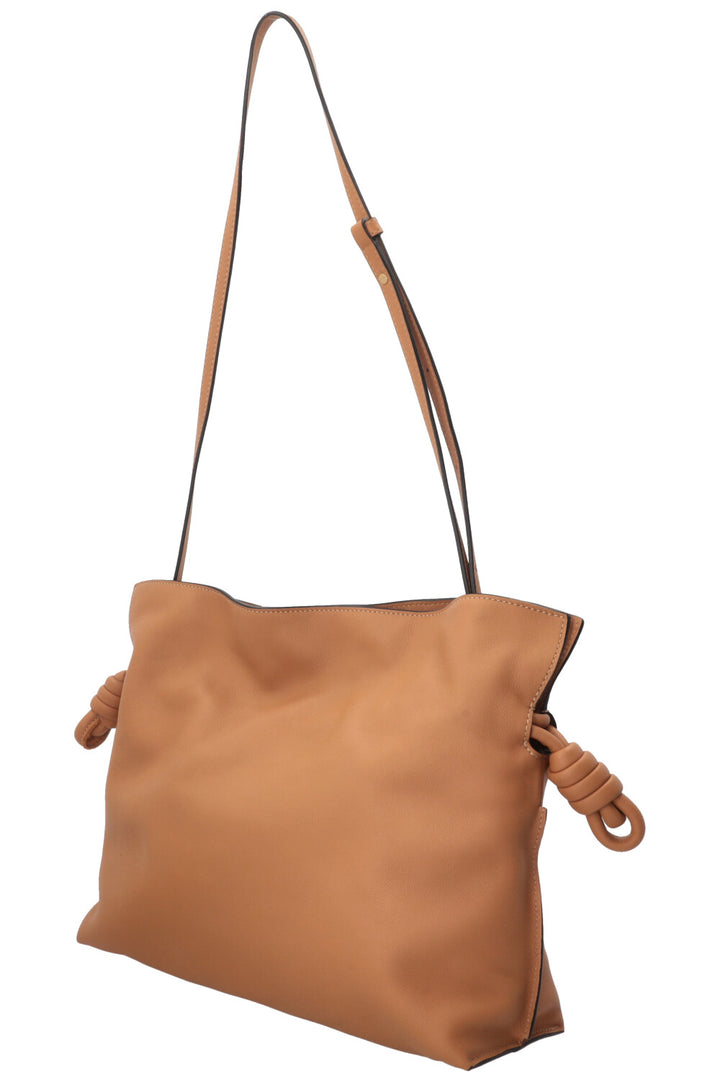 Pochette Flamenco Medium LOEWE en cuir de veau tabac