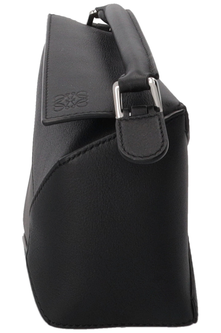 LOEWE Mini Puzzle Bag Black Leather Black