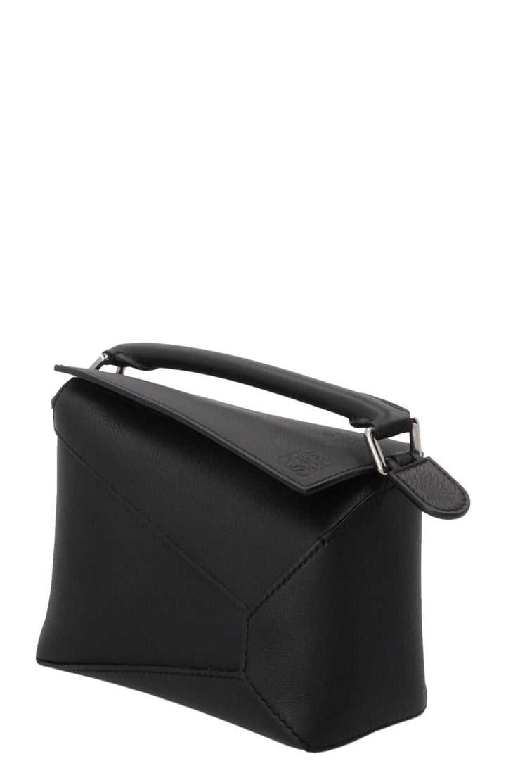 LOEWE Mini Puzzle Bag Black Leather Black