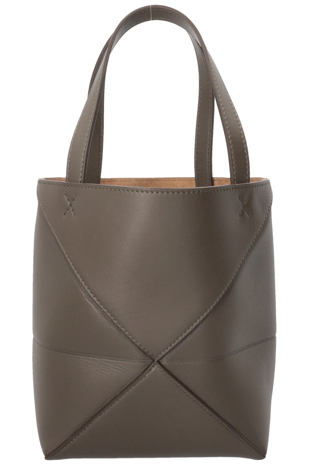LOEWE Puzzle Fold Bucket Bag in Khaki Leather