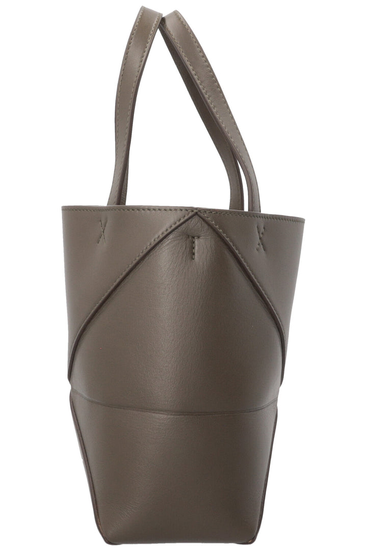 LOEWE Puzzle Fold Bucket Bag in Khaki Leather