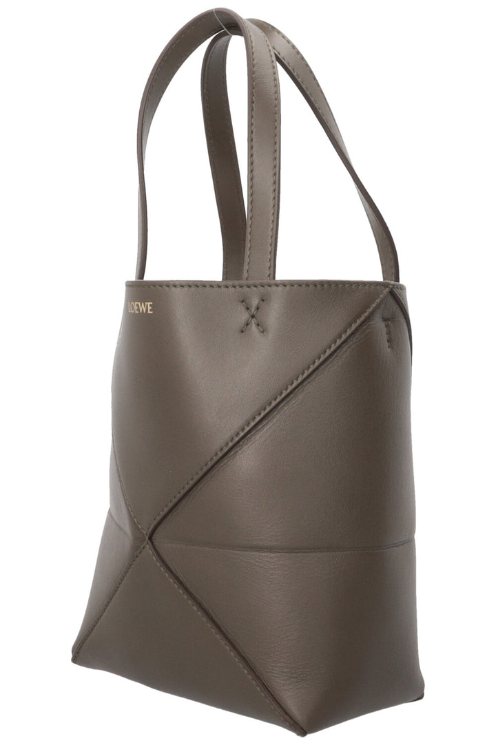 LOEWE Puzzle Fold Bucket Bag in Khaki Leather