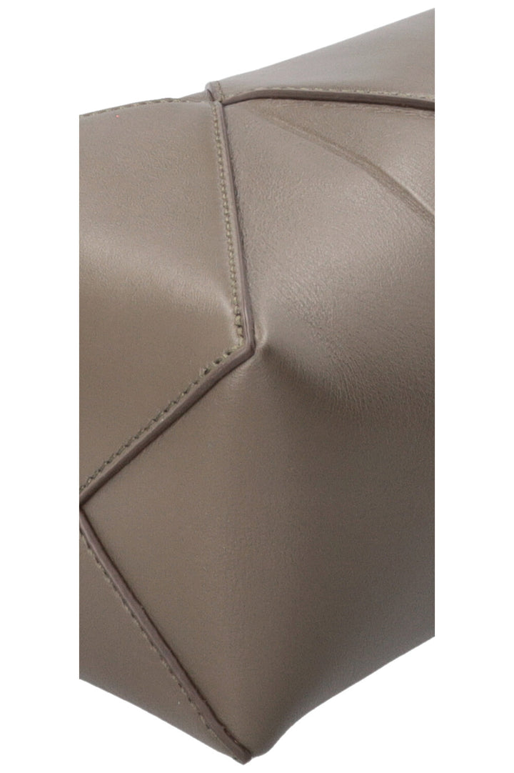 LOEWE Puzzle Fold Bucket Bag in Khaki Leather