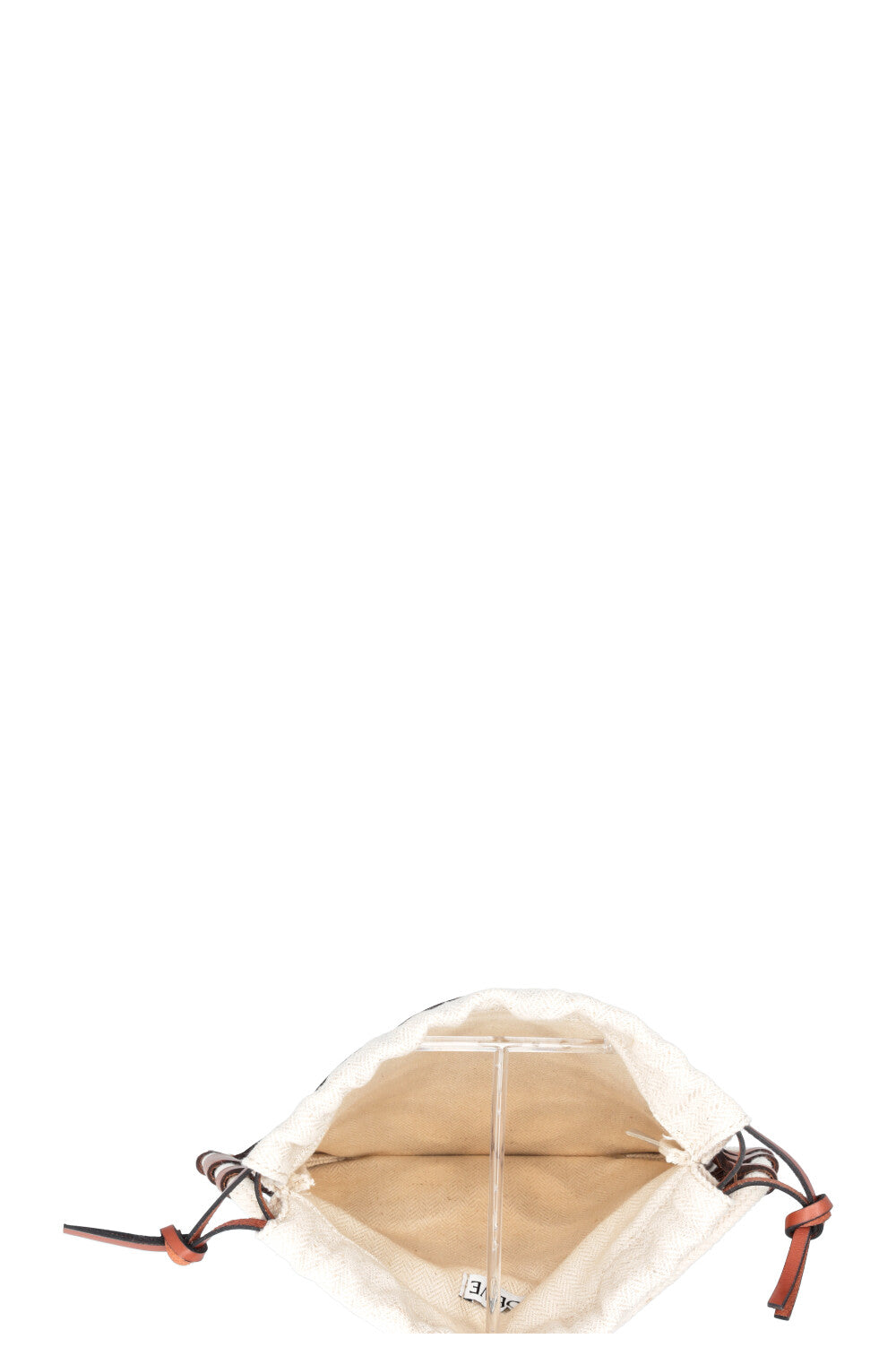 LOEWE Ibiza Cutout Anagram Bag Canvas Leather Brown