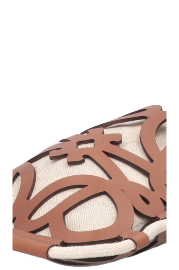 LOEWE Ibiza Cutout Anagram Bag Canvas Leather Brown