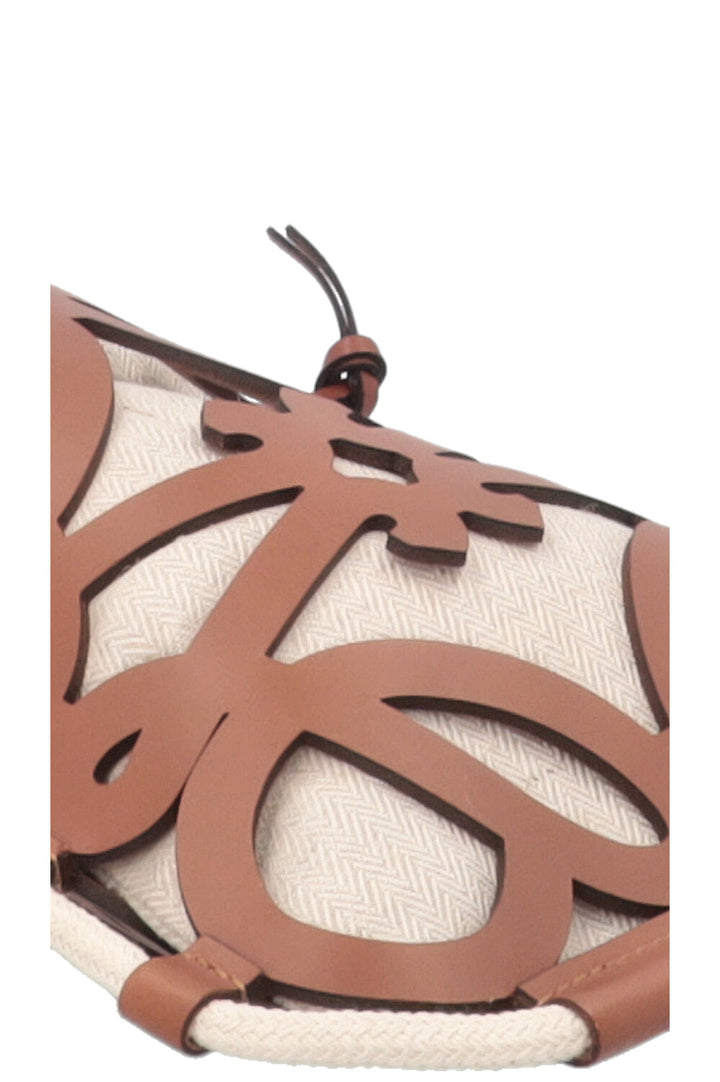 LOEWE Ibiza Cutout Anagram Bag Canvas Leather Brown