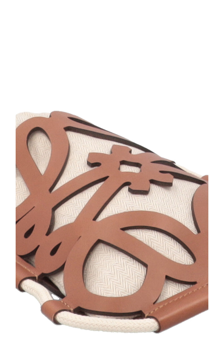 LOEWE Ibiza Cutout Anagram Bag Canvas Leather Brown