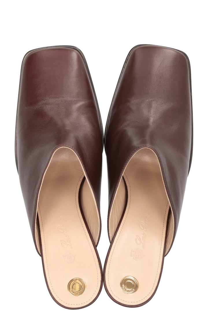 LORO PIANA Alba Mules Leather Brown