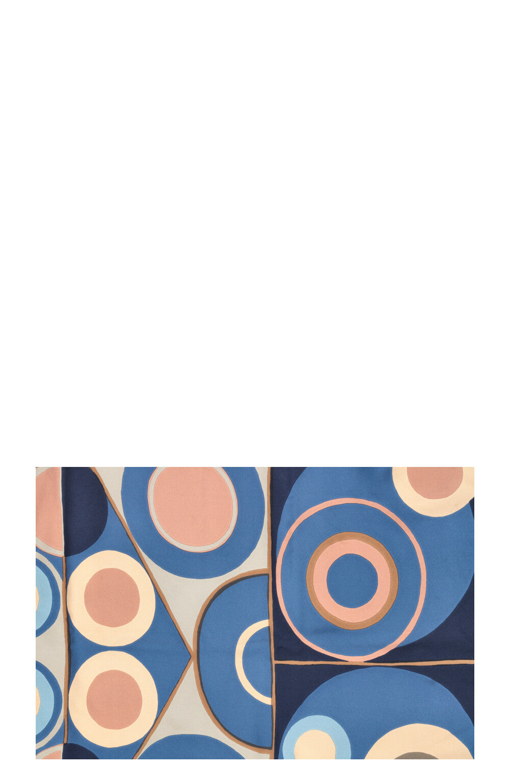 Foulard LORO PIANA Circle Print 90 en soie marron