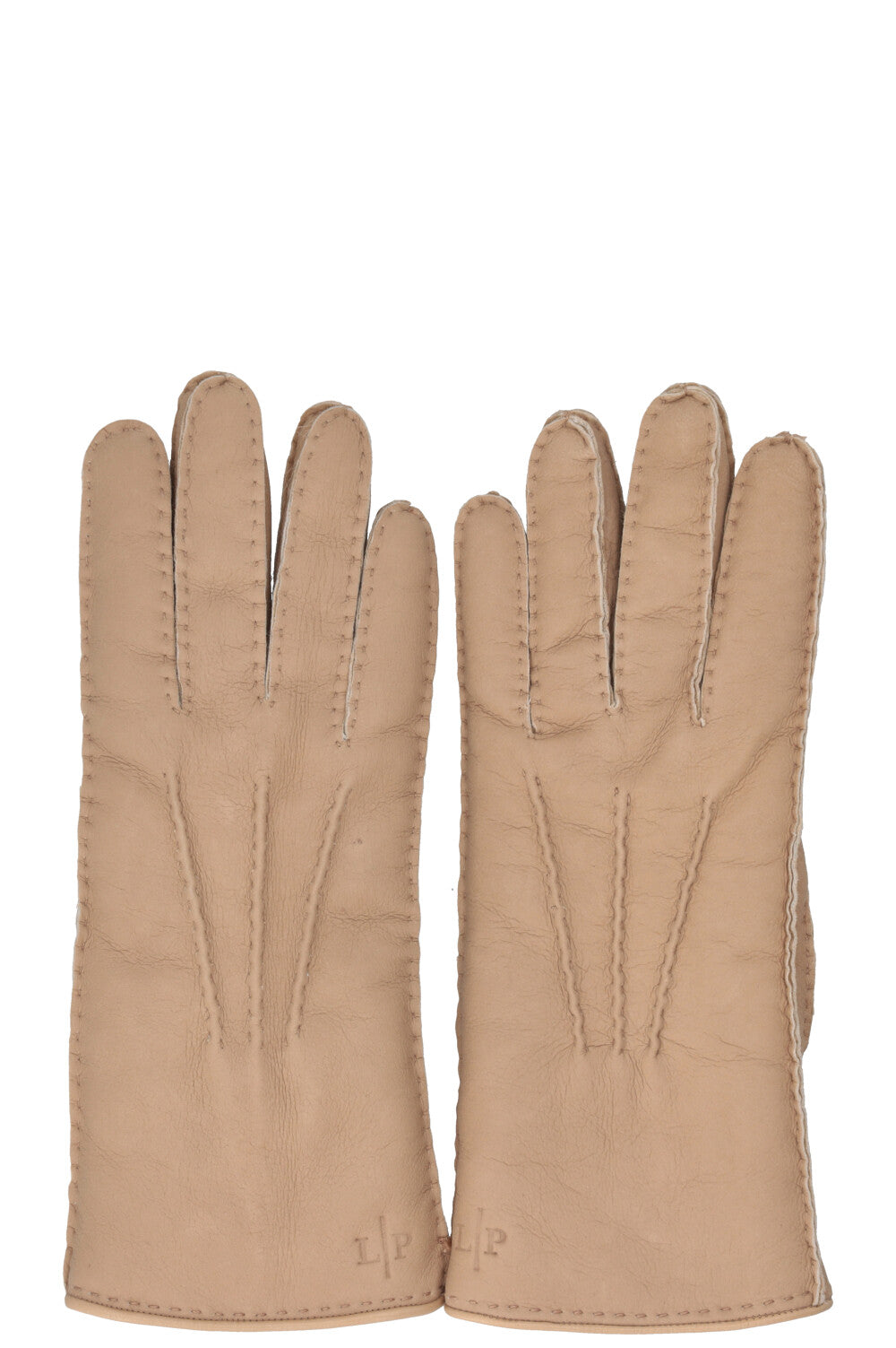 LORO PIANA Elide Gloves Leather Beige
