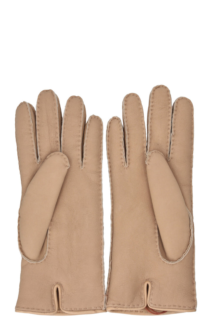 LORO PIANA Elide Gloves Leather Beige
