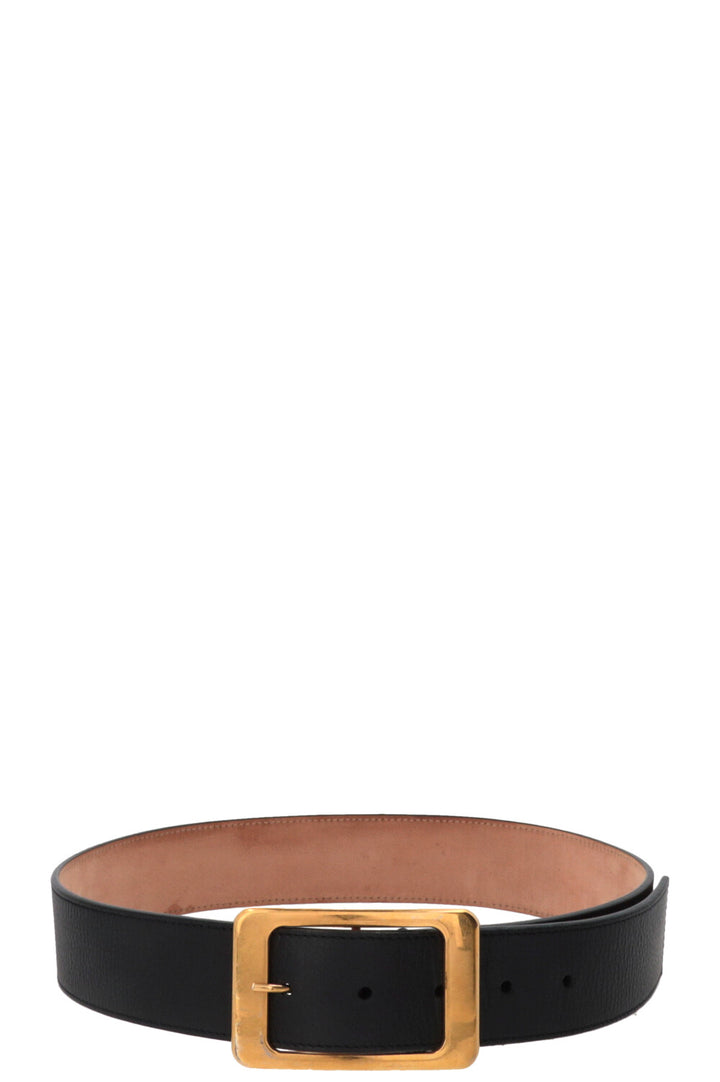 Ceinture LORO PIANA à boucle dorée en cuir bleu marine