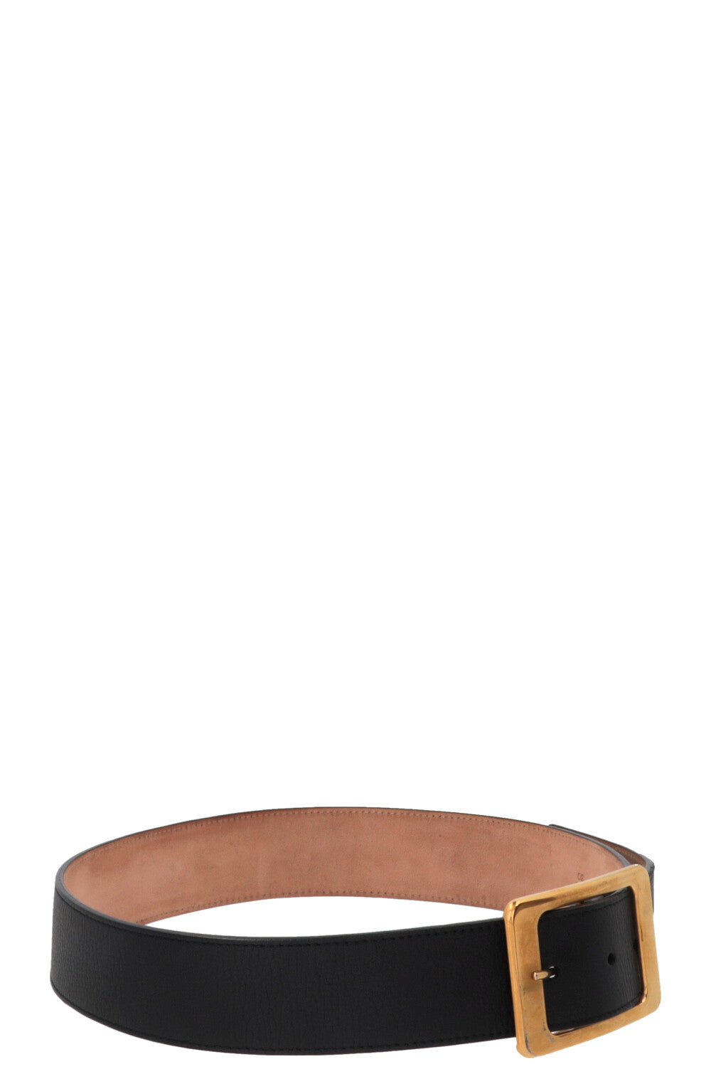 Ceinture LORO PIANA à boucle dorée en cuir bleu marine