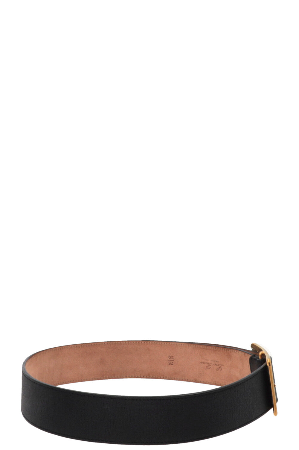 Ceinture LORO PIANA à boucle dorée en cuir bleu marine