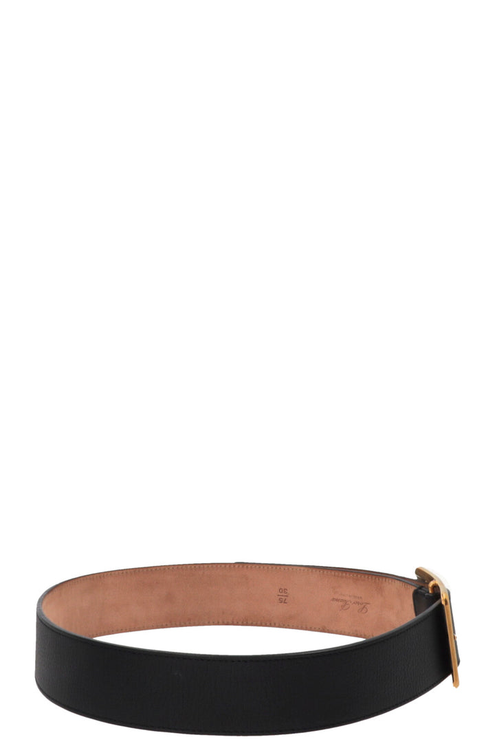 Ceinture LORO PIANA à boucle dorée en cuir bleu marine