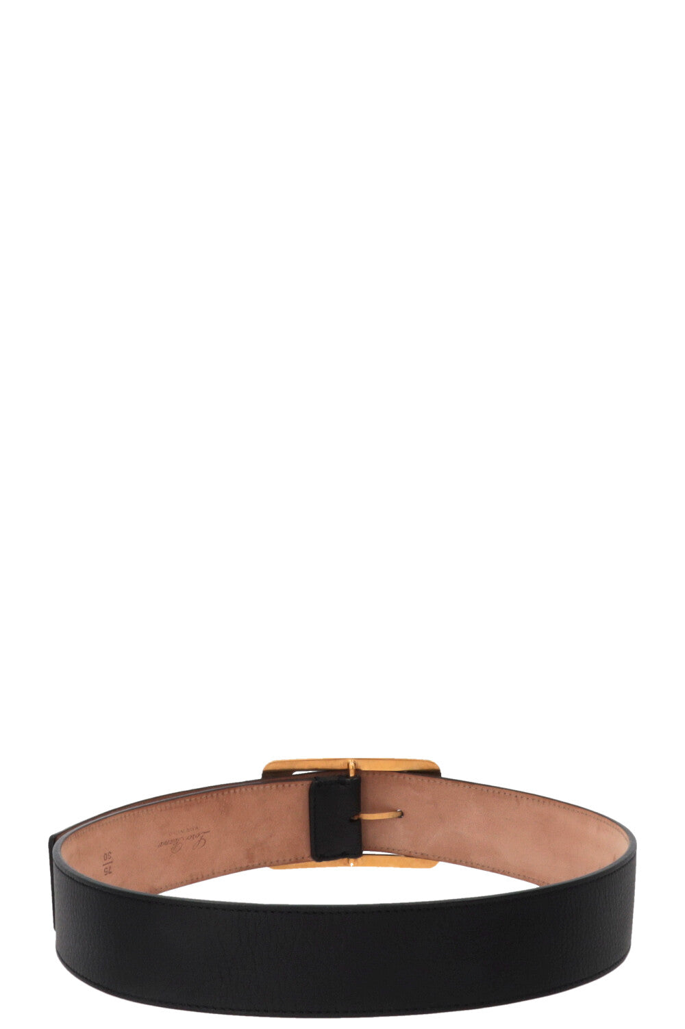 Ceinture LORO PIANA à boucle dorée en cuir bleu marine