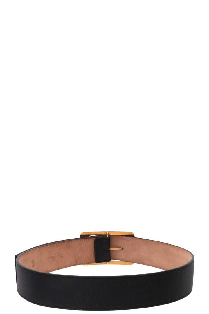 Ceinture LORO PIANA à boucle dorée en cuir bleu marine