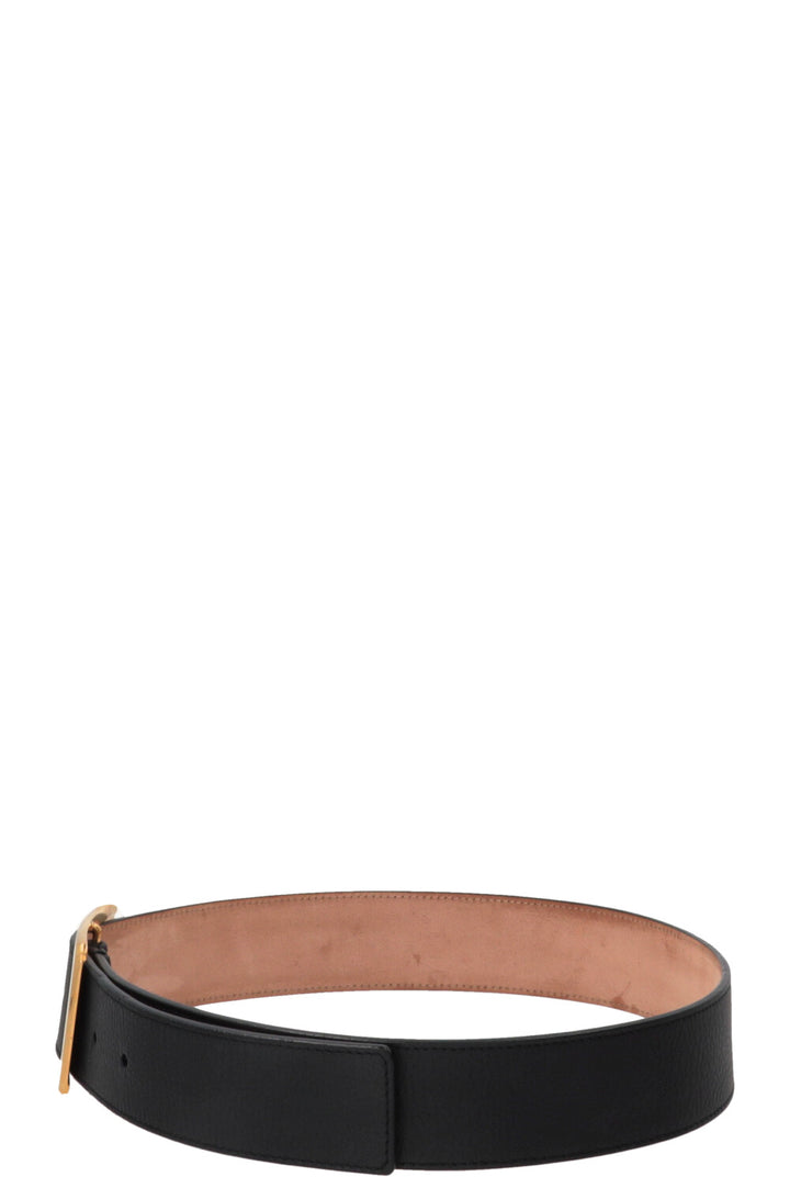 Ceinture LORO PIANA à boucle dorée en cuir bleu marine