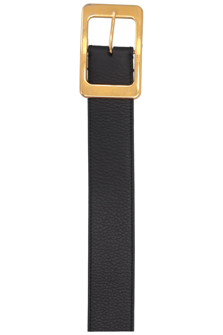 Ceinture LORO PIANA à boucle dorée en cuir bleu marine