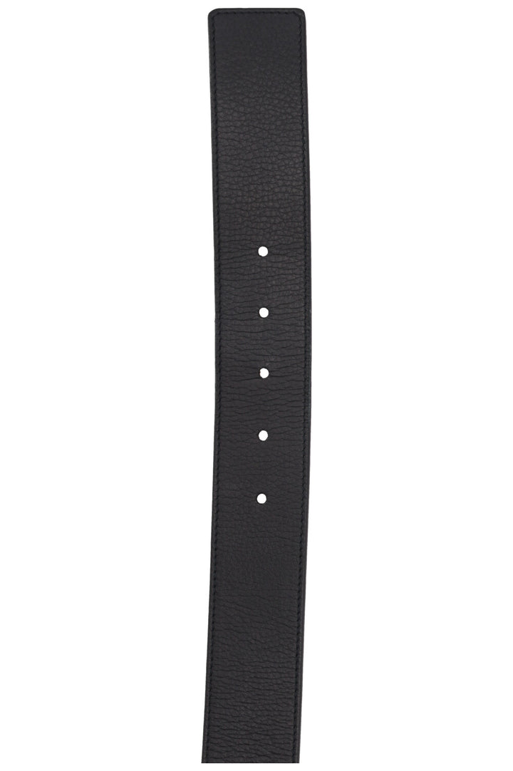 Ceinture LORO PIANA à boucle dorée en cuir bleu marine