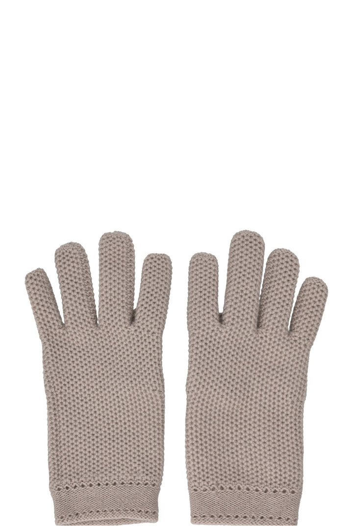 LORO PIANA Knit Gloves Cashmere Beige