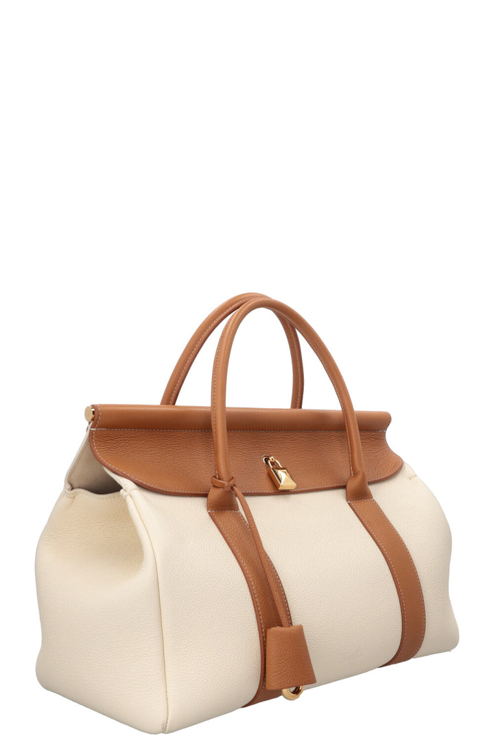 LORO PIANA L32 Loom Bag Calfskin Camel Ivory