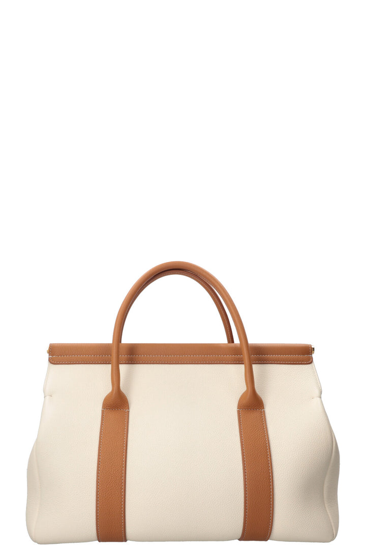 LORO PIANA L32 Loom Bag Calfskin Camel Ivory