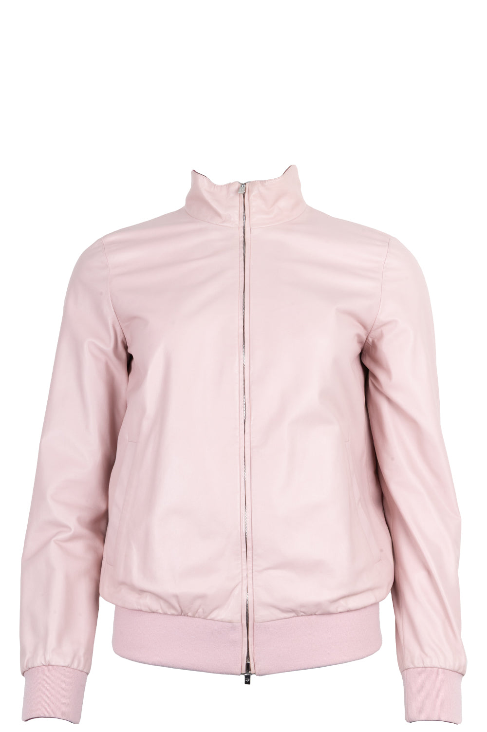 LORO PIANA Reversible Bomber Jacket Leather Rosa Purple