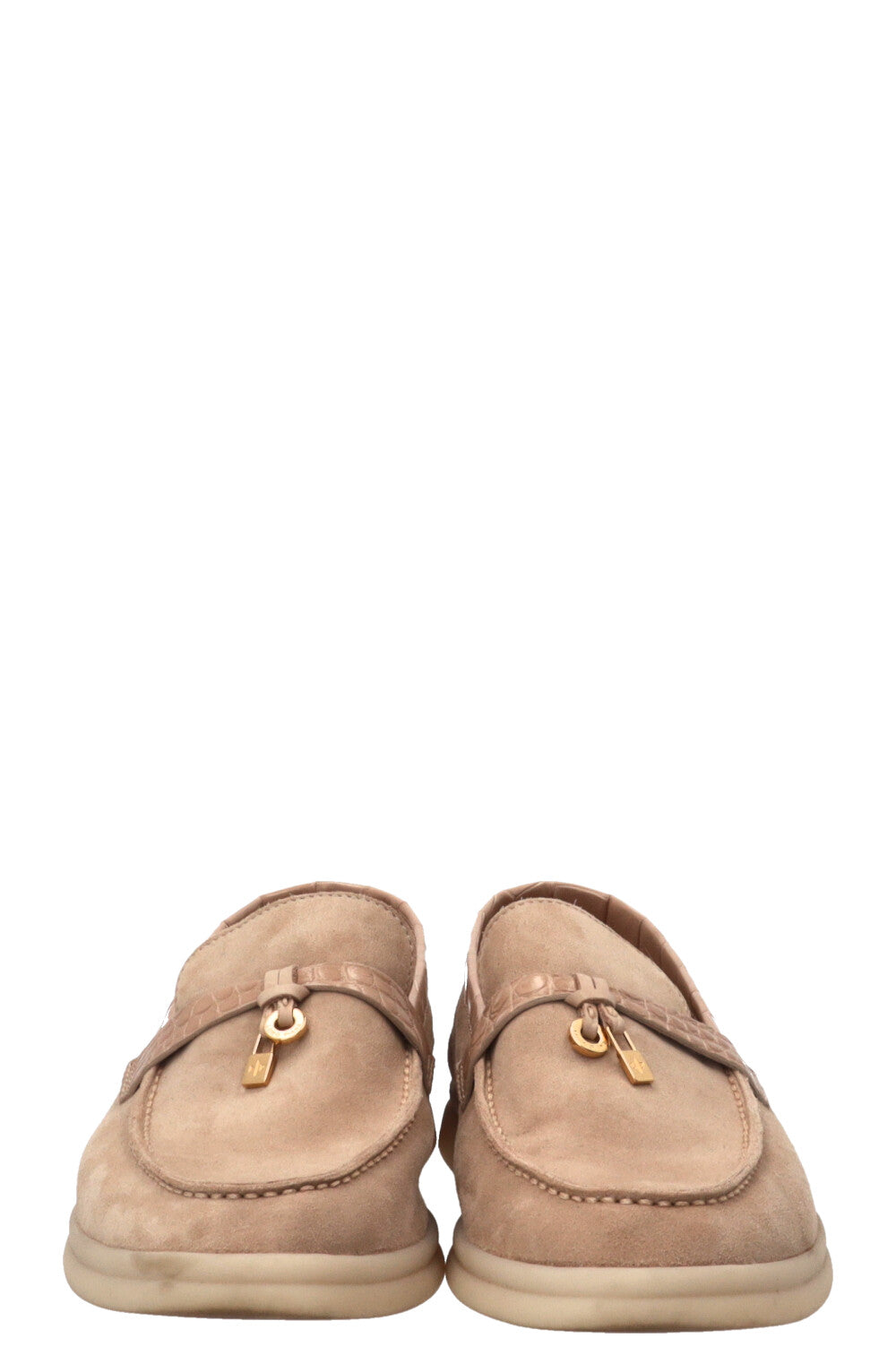 LORO PIANA Summer Charms Walk Loafer Suede Beige