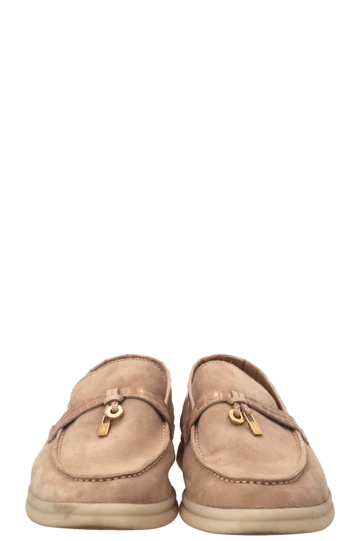 LORO PIANA Summer Charms Walk Loafer Suede Beige