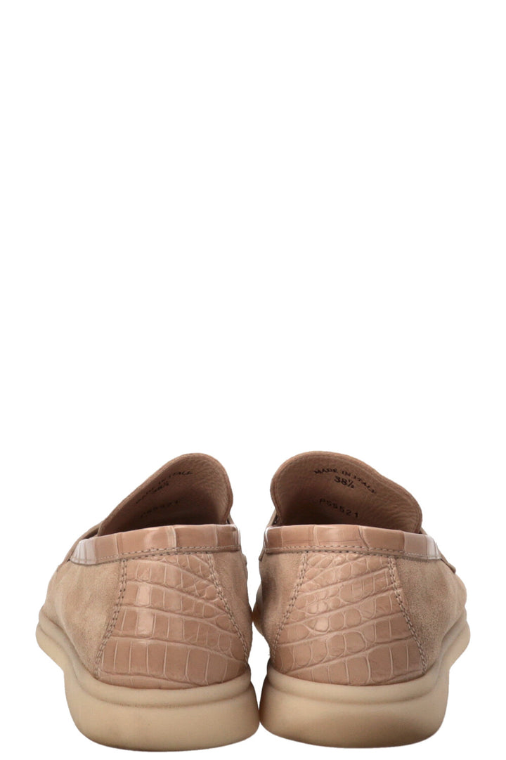 LORO PIANA Summer Charms Walk Loafer Suede Beige