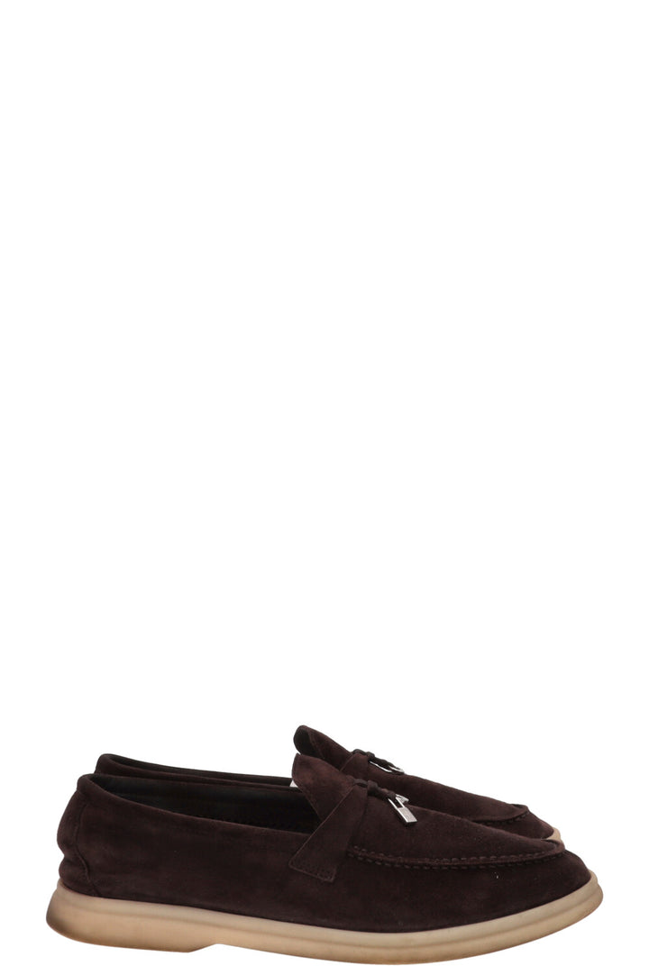 LORO PIANA Summer Charms Walk Suede Brown