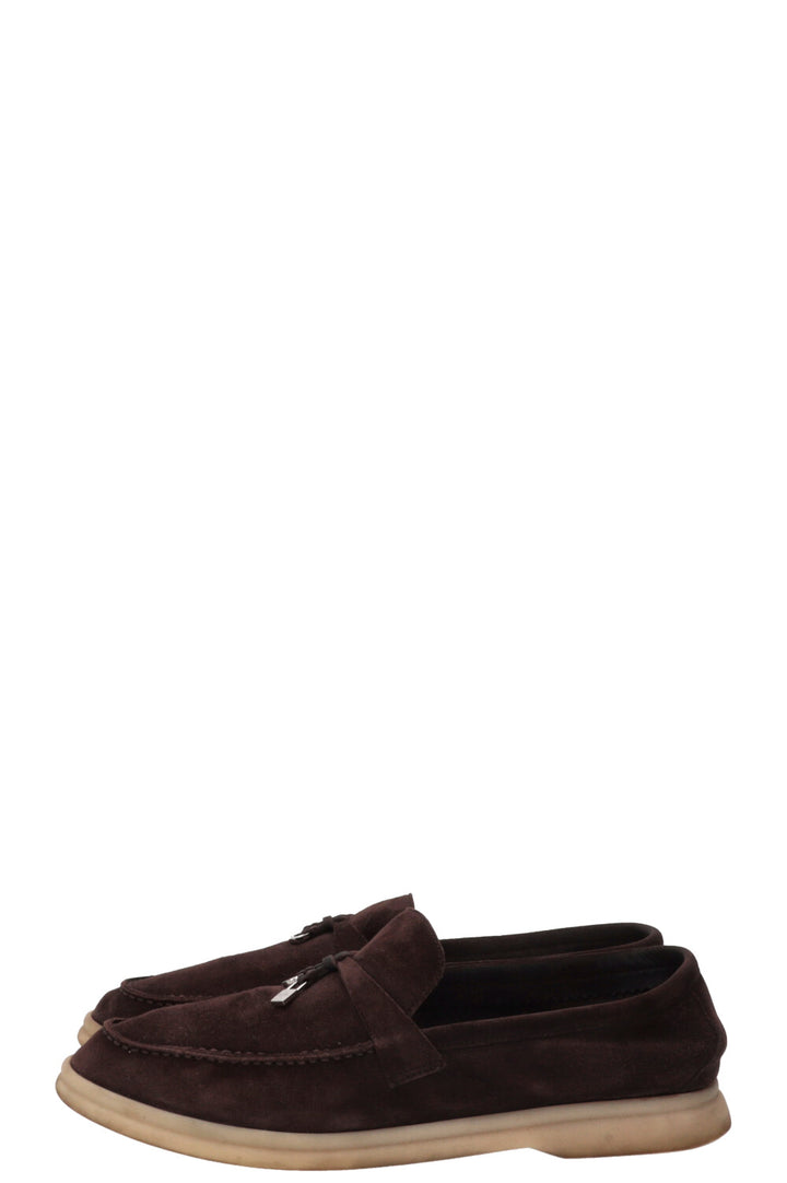 LORO PIANA Summer Charms Walk Suede Brown