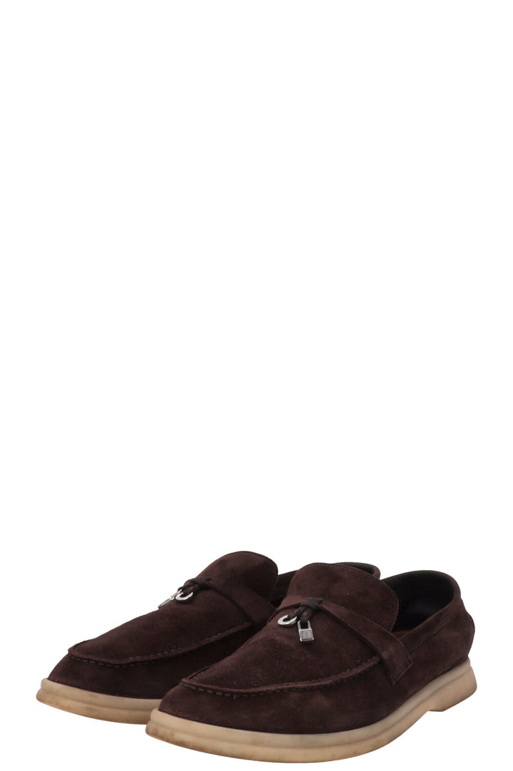 LORO PIANA Summer Charms Walk Suede Brown