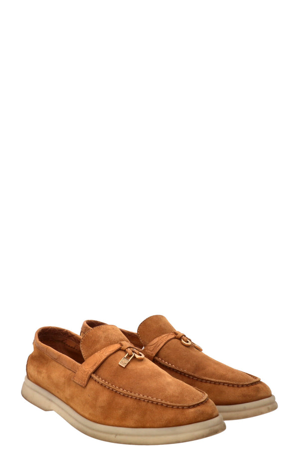 LORO PIANA Summer Charms Walk Daim Crocodile Moutarde