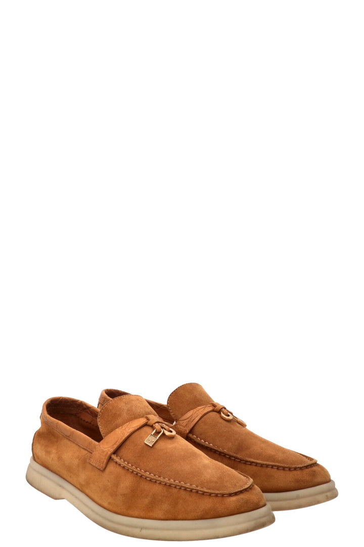 LORO PIANA Summer Charms Walk Daim Crocodile Moutarde