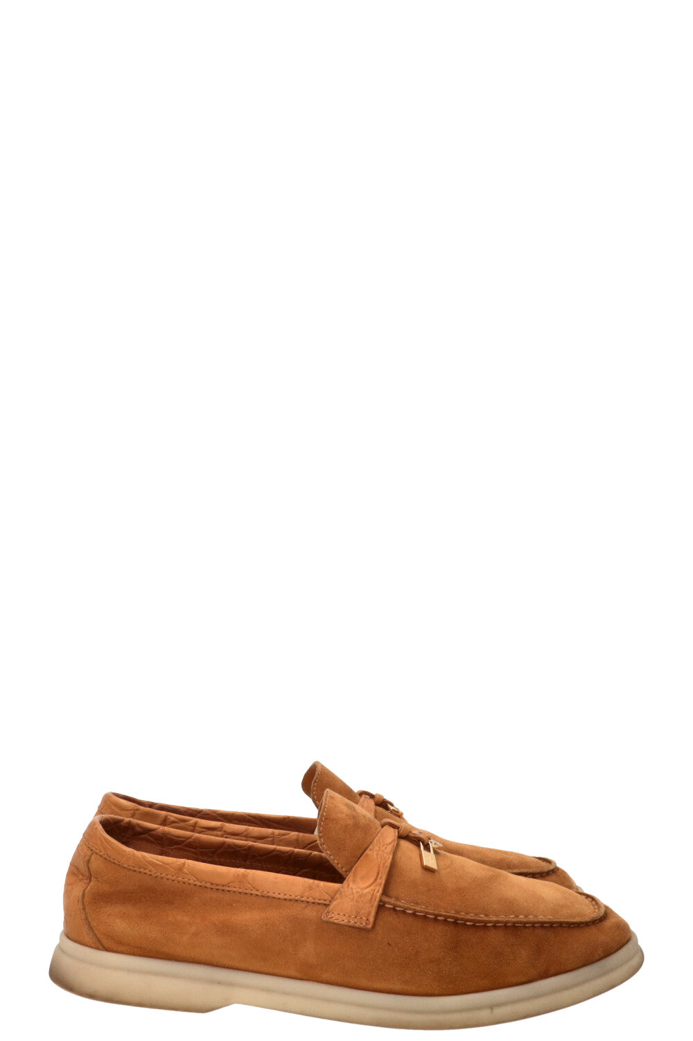 LORO PIANA Summer Charms Walk Daim Crocodile Moutarde