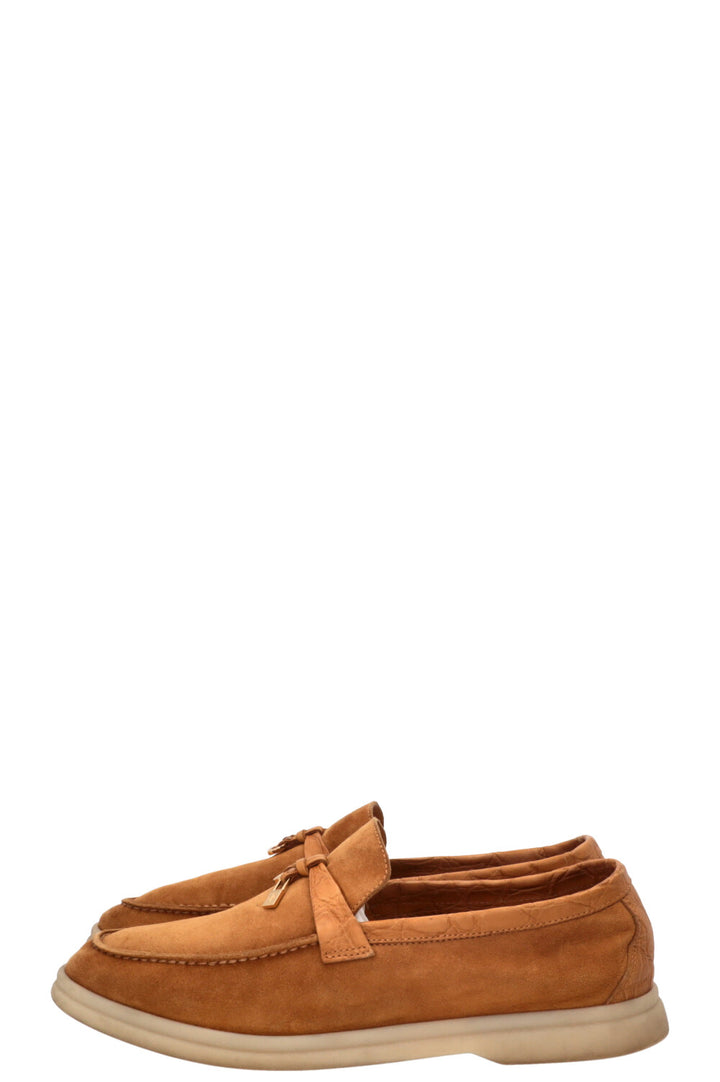 LORO PIANA Summer Charms Walk Daim Crocodile Moutarde
