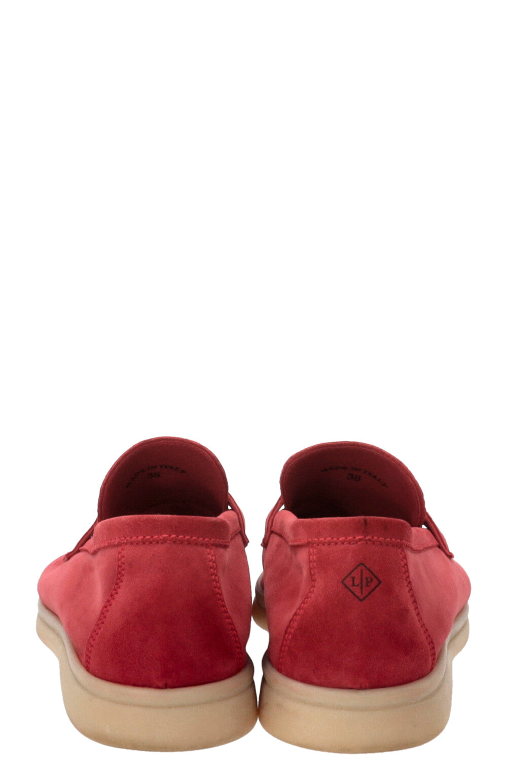 LORO PIANA Summer Walk Loafers Suede Red