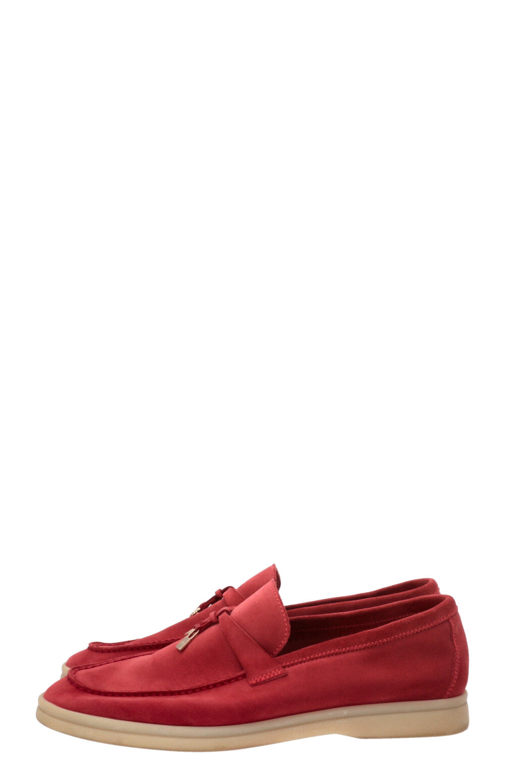 LORO PIANA Summer Walk Loafers Suede Red