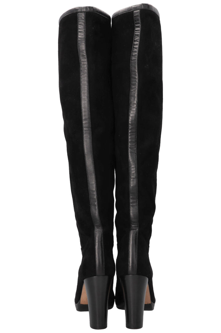 LORO PIANA Thador Knee High Boots Suede Black