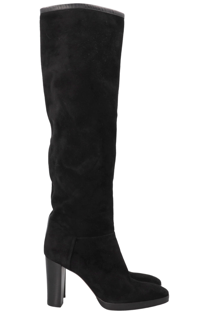 LORO PIANA Thador Knee High Boots Suede Black