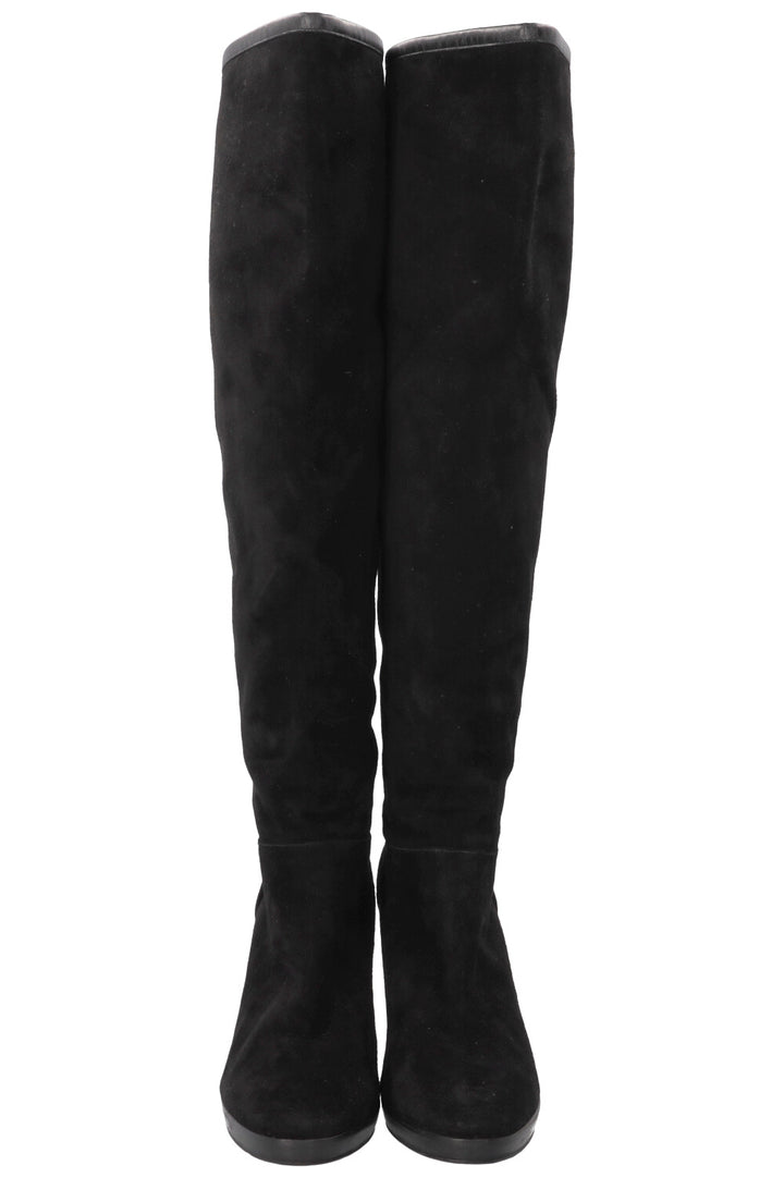LORO PIANA Thador Knee High Boots Suede Black
